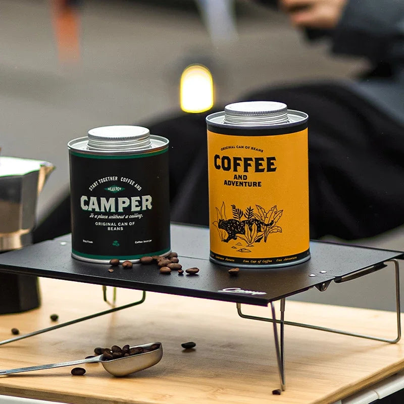 1pc coffee bean sealed storage can portable camping tin box food grade extra large fresh-keeping breathing tin can Peaceful Pleasures Health and Wellness