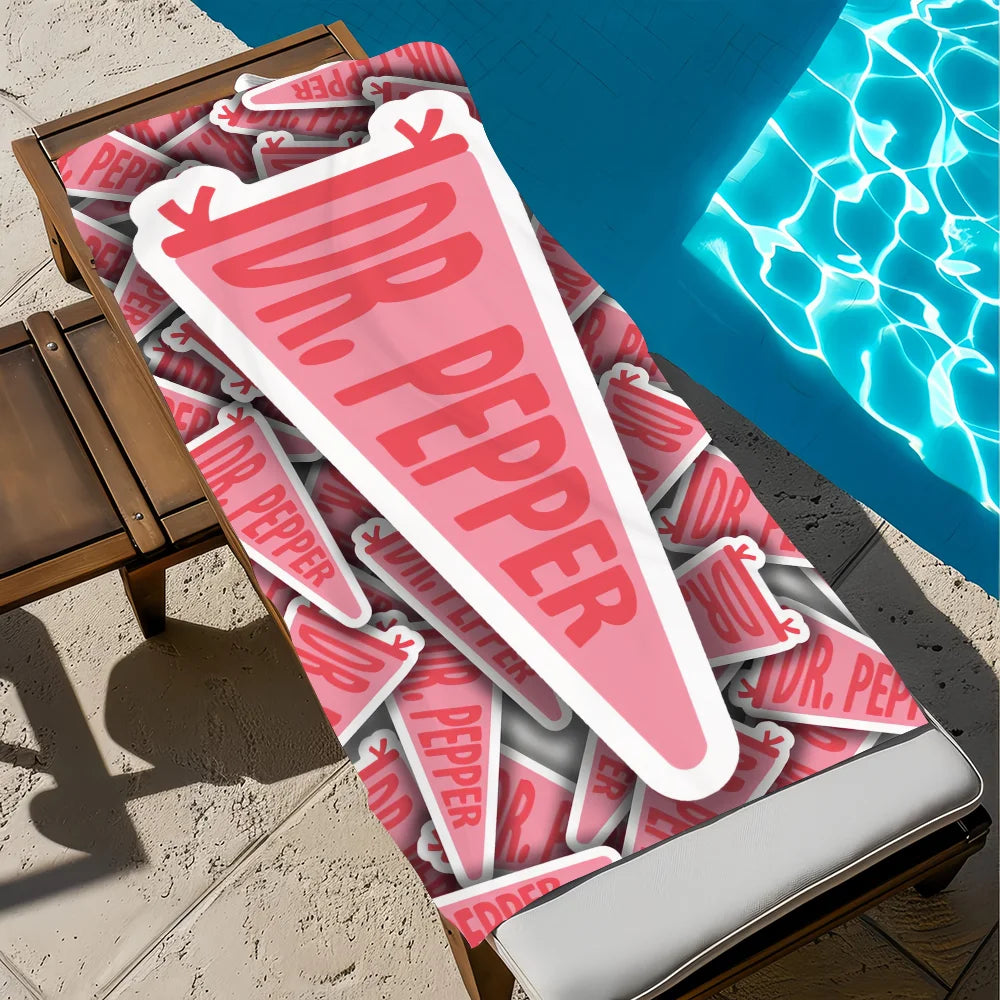 Dr Pepper Quick-Dry Beach Towel | Soft Microfiber Pool Towel Quick-Dry Beach Towel Peaceful Pleasures Health and Wellness z7 STJ40x70CM