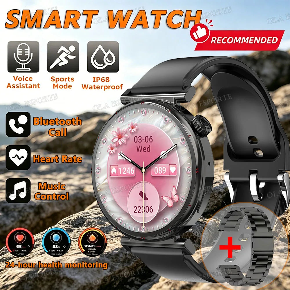 2026 Smart Watch Android IOS Phone 1.27 Inch Color Screen Bluetooth Answer Call Fitness Watches Tracker Smartwatch Women NewHW12 Peaceful Pleasures Health and Wellness Bk20Szstrap