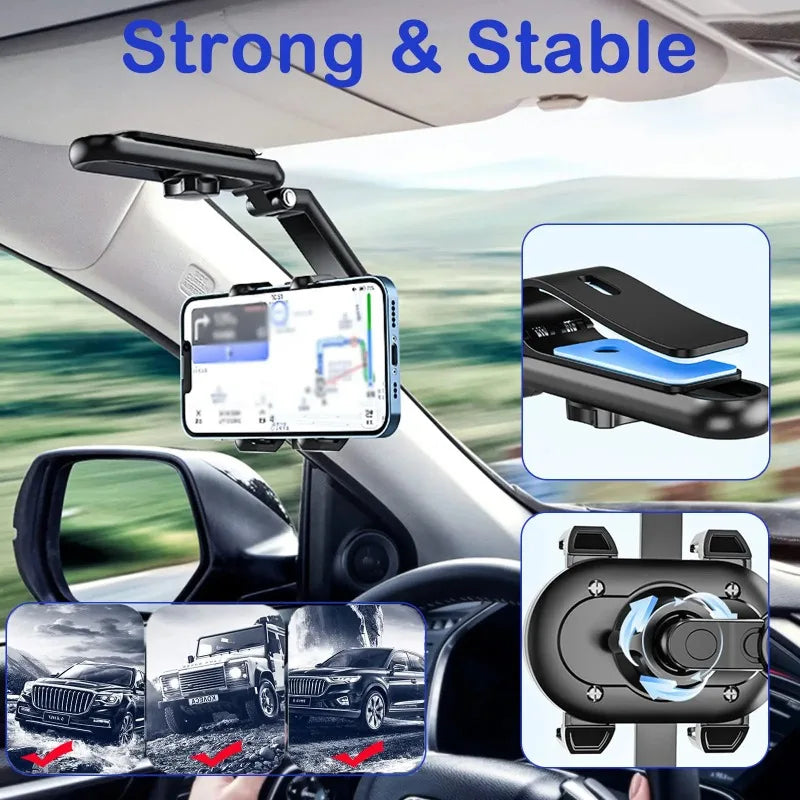 Sun Visor Car Phone Holder – 360° Hands-Free Mount for Car