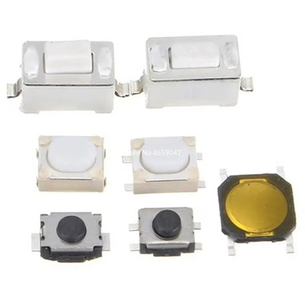 100Pcs 10 Value Micro Momentary Tactile Push Button Switch 3x4x2mm 3x4x2.5mm 3x6x4.3mm 4x4x1.5mm Tact Assortment Kit Peaceful Pleasures Health and Wellness