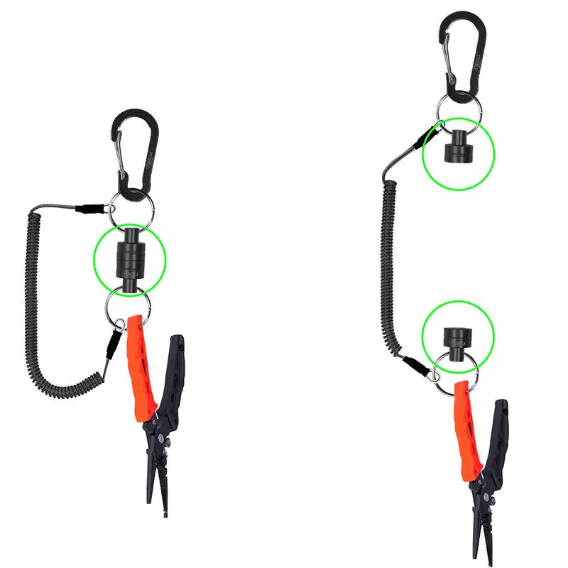 Retractable Coil Tether with Magnetic Buckle Clip Auto-Release High Elasticity Spring Cord Anti-Loss Safety for Keys Tools Peaceful Pleasures Health and Wellness
