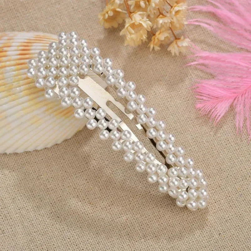 10pcs Pearl Flower Hair Clips Barrettes Set for Women & Girls