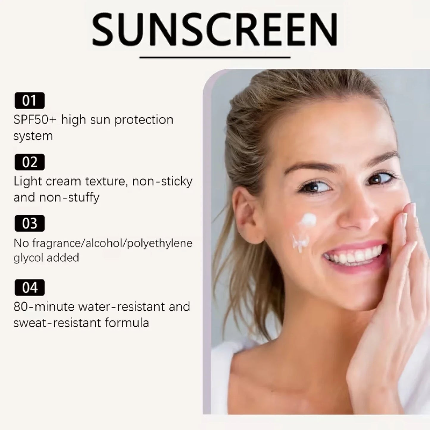 SPF 50 Sunscreen Cream – Tallow PDRN, Collagen & Sensitive Skin