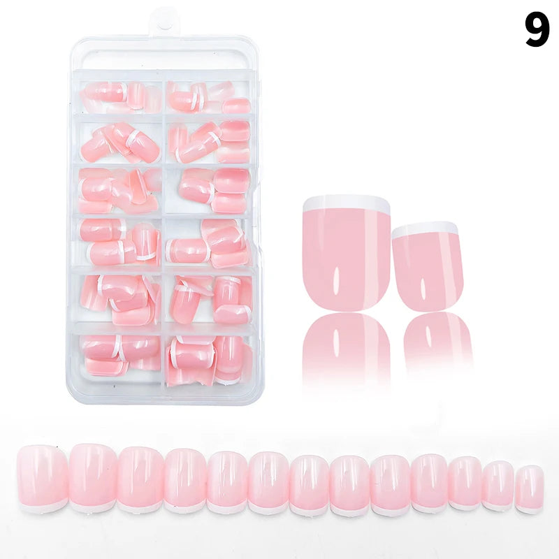 120pcs/box Nude Pink Matte French Press On Nails 12sizes Extra Long Square Full Cover Soft Gel False Nail Tips Nail Extension Peaceful Pleasures Health and Wellness BFS