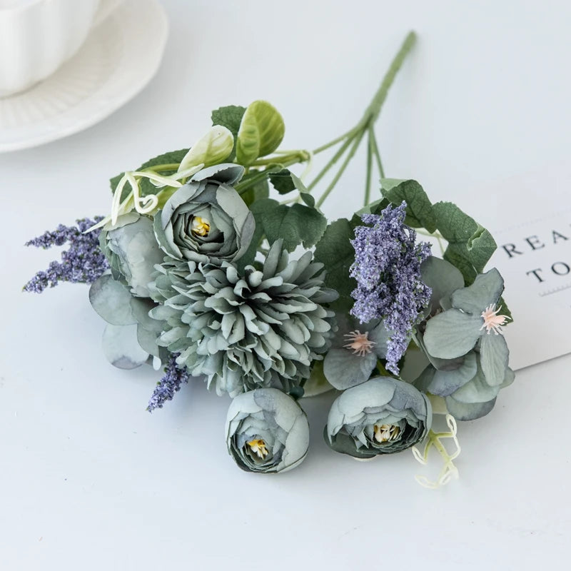 Silk Artificial Rose & Hydrangea Bouquet | Wedding Home Decor