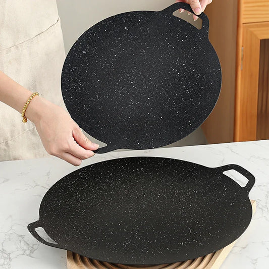 Roasting Round Pans Korean Aluminum Nonstick Grill Top Griddle Pan Bbq Fry Grill Outdoor Cast Iron Barbecue Griddles Grill Pans Peaceful Pleasures Health and Wellness
