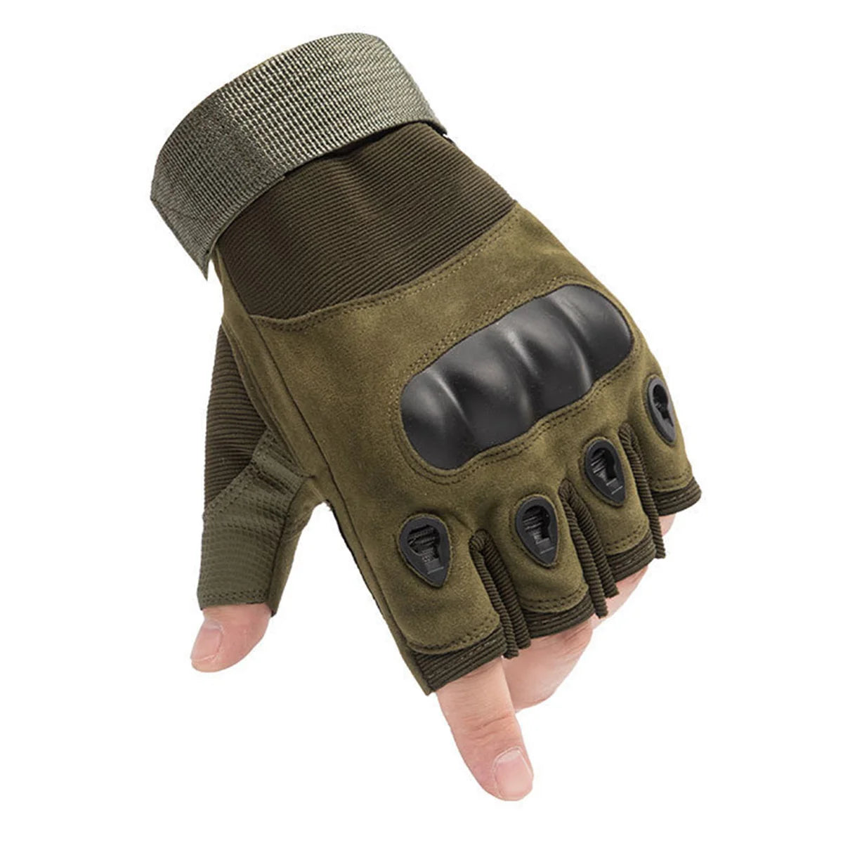 1Pair Tactical Fingerless Gloves for Men - Ideal for Outdoor Sports, Shooting, Hunting, Airsoft, and Cycling Peaceful Pleasures Health and Wellness Green XL