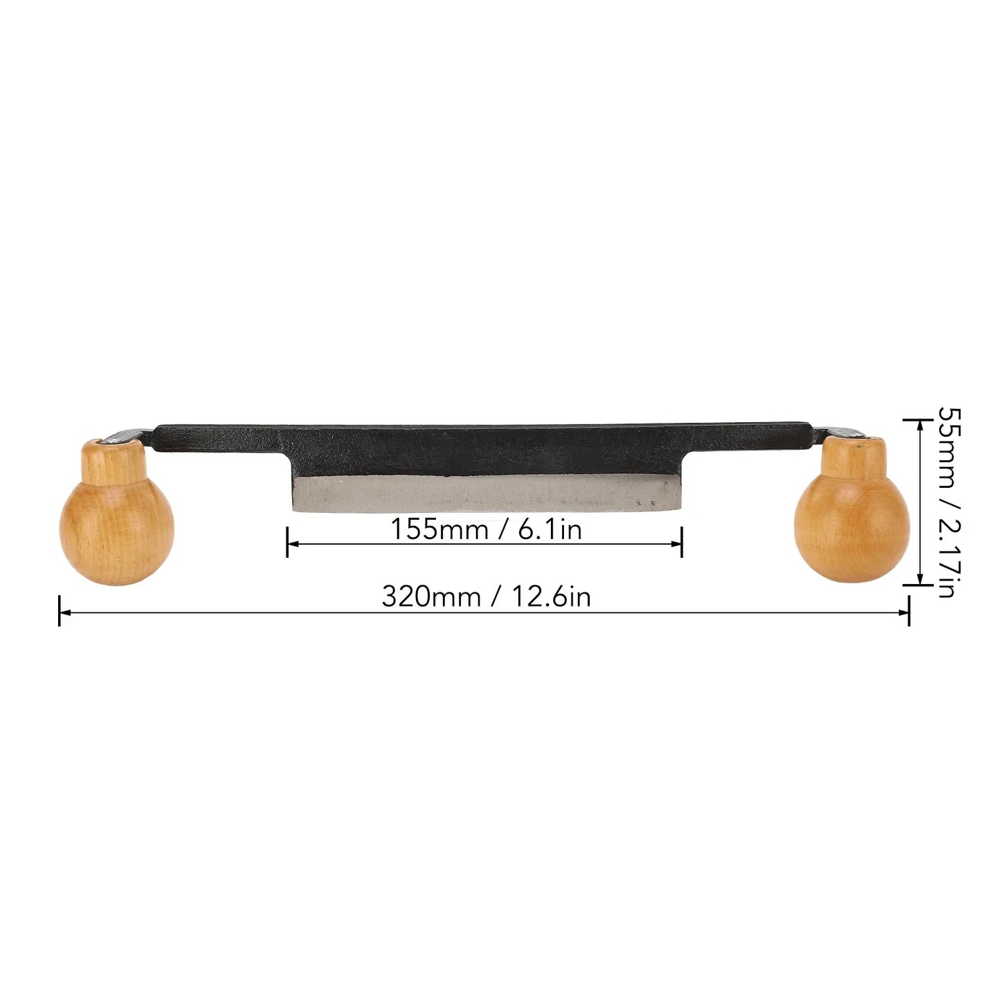 Straight Draw Knife Double Anti Slip Wooden Handle Incisive Tungsten