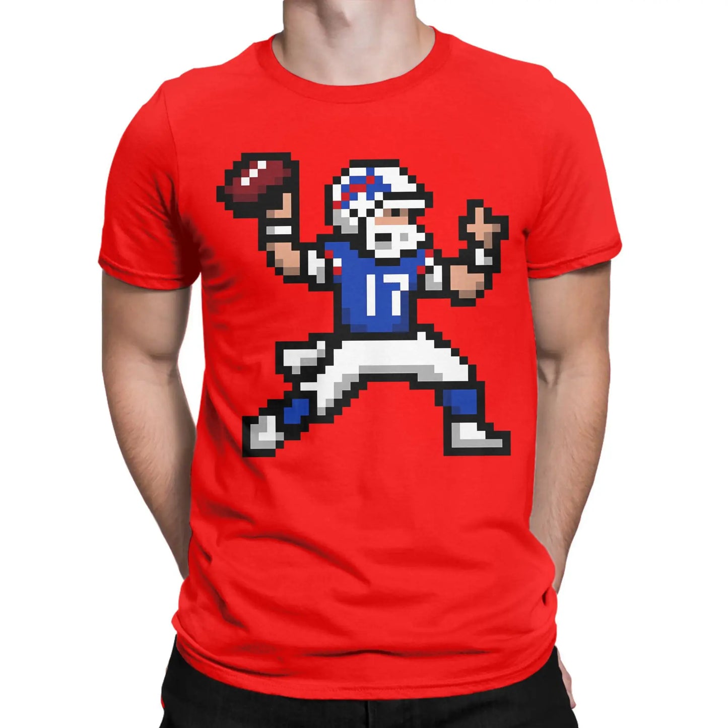 Josh Allen Cotton T-Shirt For Men Beach Y2K Funny T Shirts O Neck Trendy Cool Tees Plus Size Print Tops Peaceful Pleasures Health and Wellness Red 6XL