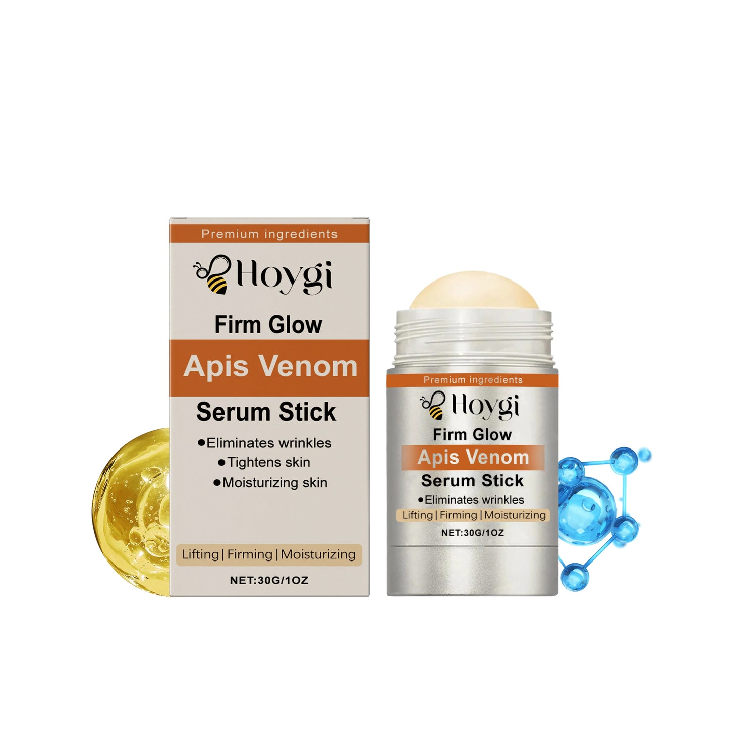 Bee Venom Serum Stick Eliminates Wrinkles Improve Sagging Skin Increase Elasticity Reduce Redness Firming Lifting Skin Care 30g Peaceful Pleasures Health and Wellness 30g boxed