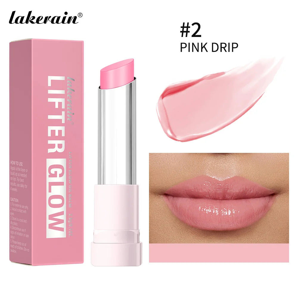 Lakerain Glow Lip Oil Balm Long Lasting Moisturizing Nourishing Daily Care Lip Balm Smooth-melt Softness Texture Natural Makeup Peaceful Pleasures Health and Wellness PINK DRIP