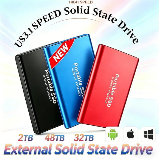 Portable External SSD 4TB USB 3.2 Type-C High-Speed Storage Portable External SSD Peaceful Pleasures Health and Wellness