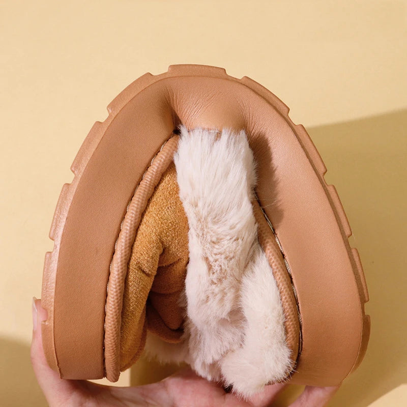 Women's Fluffy Plush House Slippers – Cozy Indoor Flat Shoes
