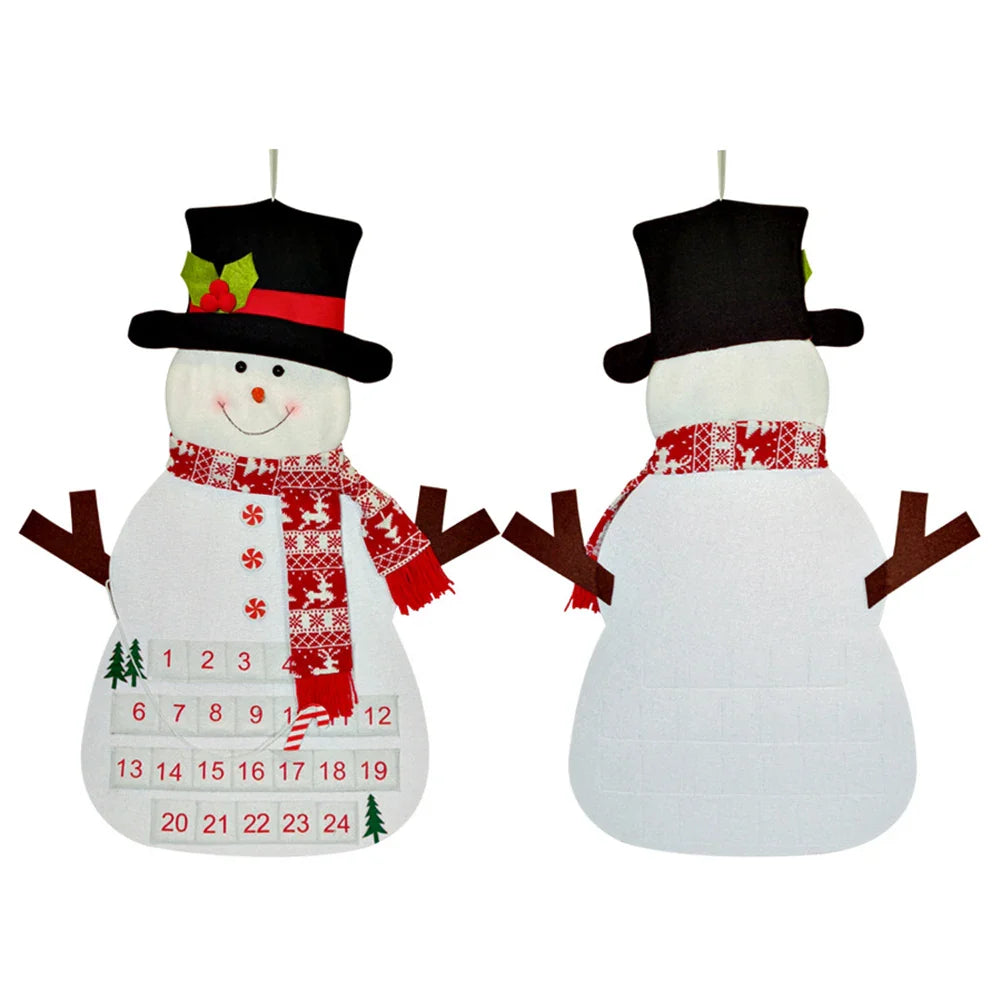 Felt Christmas Tree Advent Calendar | Santa Holiday Wall Decor