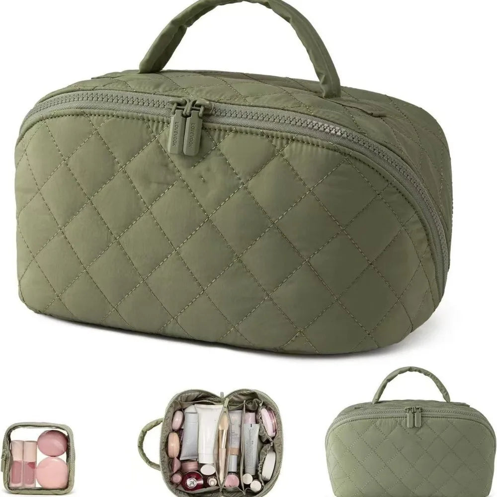 Lay-Flat Makeup Bag | Water-Resistant Travel Cosmetic Case