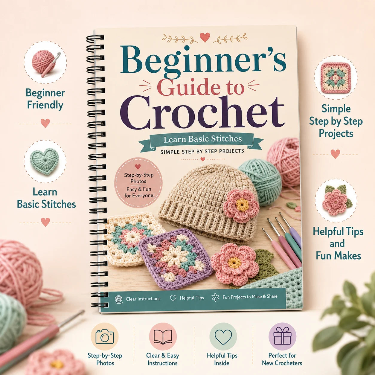 Beginner S Guide Crochet Simple Step Stitches Easy Projects Photos