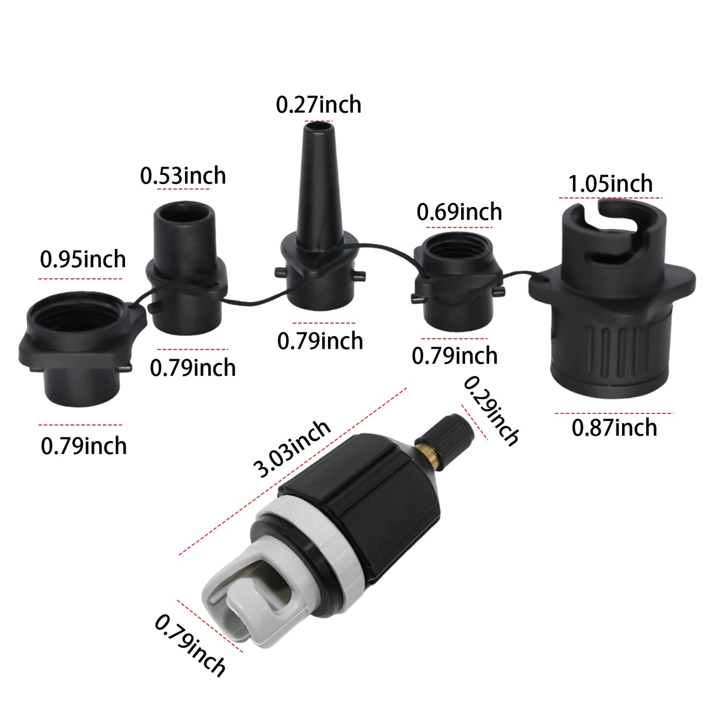 4 In 1 Inflatable Boat Air Pump Nylon Material Multifunctional Conversion Head Lightweight for Camping Surfing Short Trips Use Peaceful Pleasures Health and Wellness