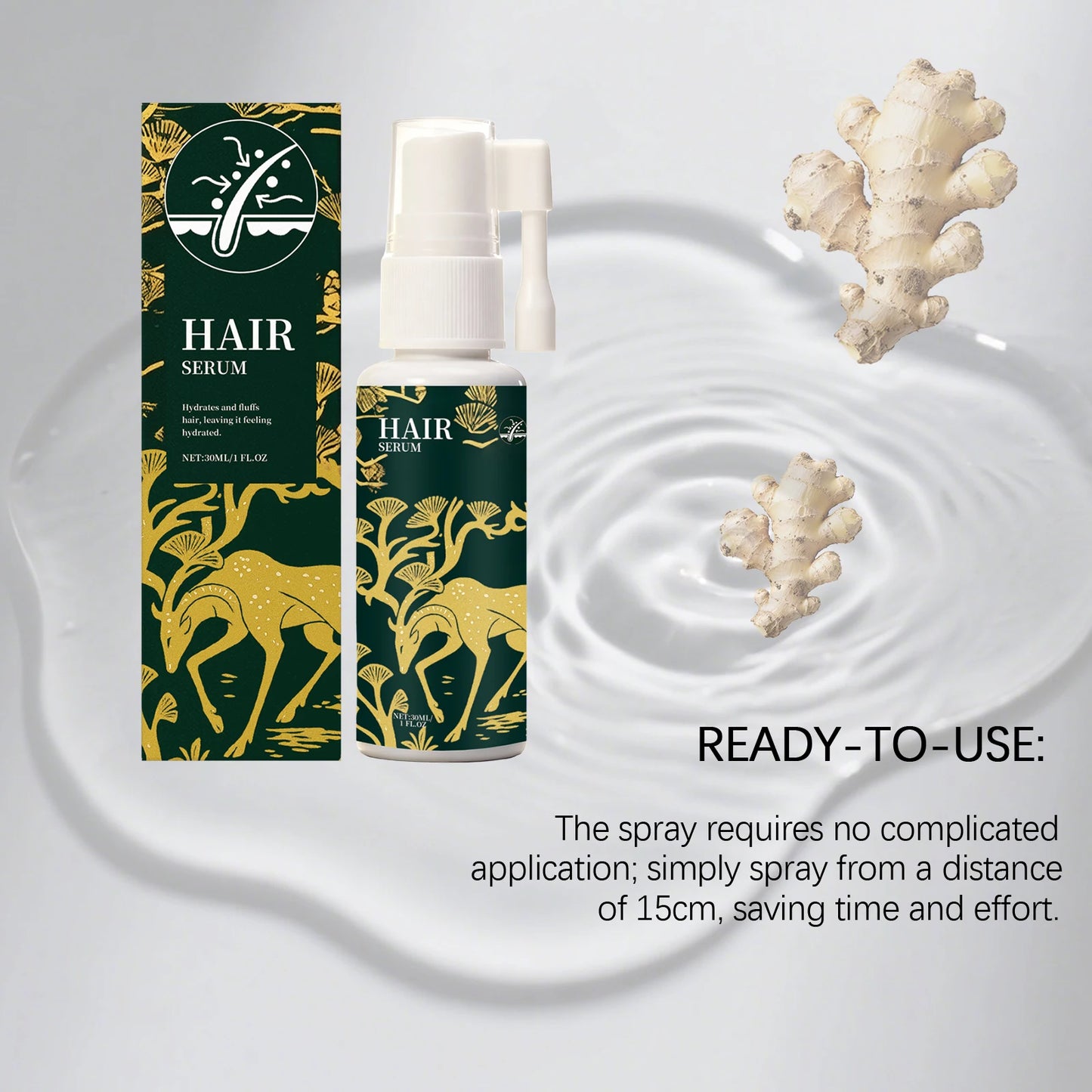 Hair Care Spray Volumizing Hair Treatment Anti Frizz Static Control Moisturizing Spray Scalp Nourishing Essence Hair Hydration Peaceful Pleasures Health and Wellness