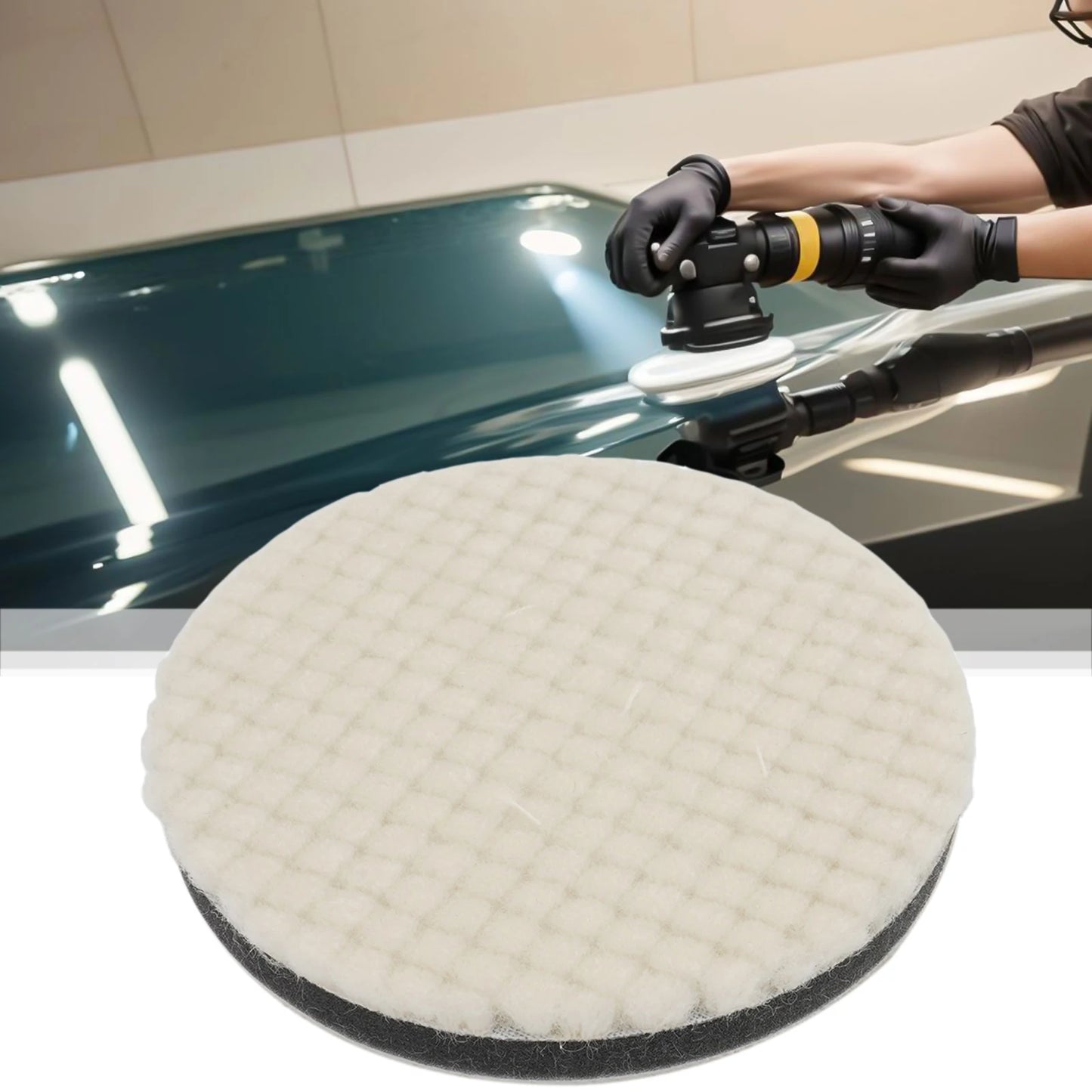 5- Wool Polishing Pads Waxing Buffing Pad Cars Sealing Cleaning