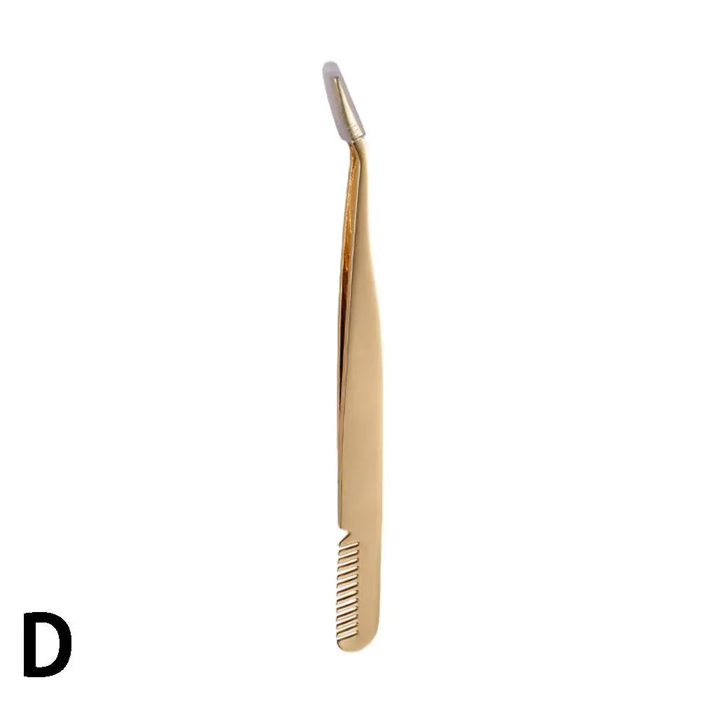 Stainless Steel Eyelash Extension Tweezers – Curved & Straight
