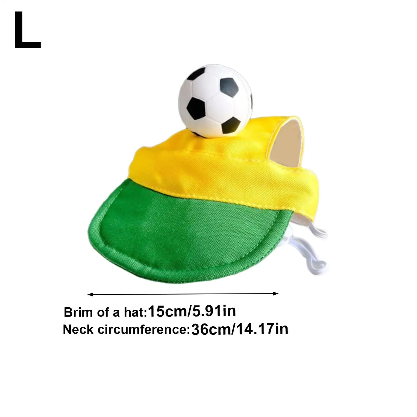 Soccer Design Cat & Small Dog Sun Visor Hat with Ear Holes