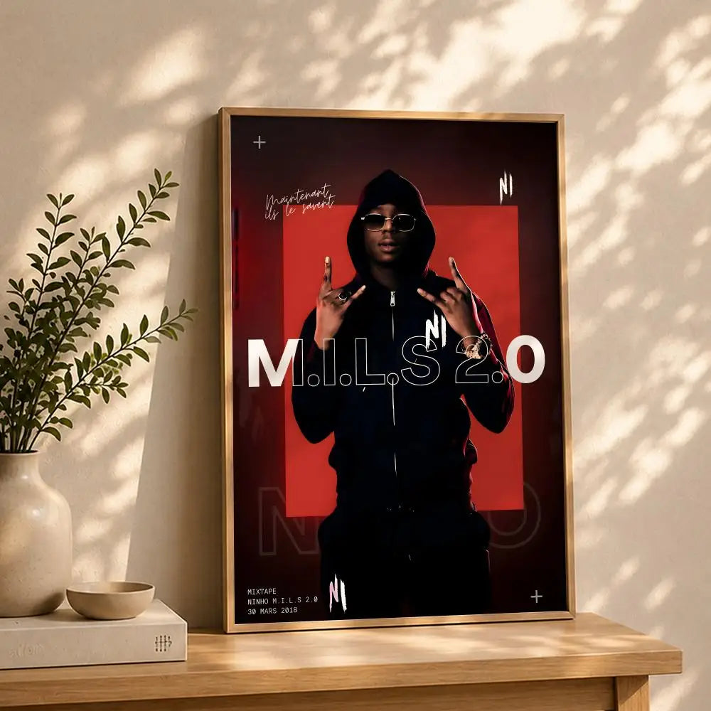 Rapper N-NinhoS HD Self-Adhesive Waterproof Wall Art Poster Wall Art Poster Peaceful Pleasures Health and Wellness White2 50X70cmNoframe