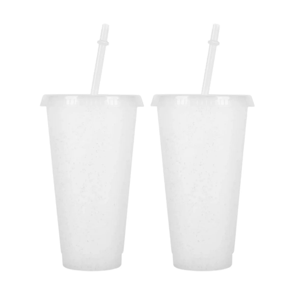 2/4Pcs Reusable Plastic Cup, 710ml Drinkware Tumblers, Coloured Acrylic Cups Tumblers with Lids and Straws, Plastic Bulk Cup Peaceful Pleasures Health and Wellness 2pcs white