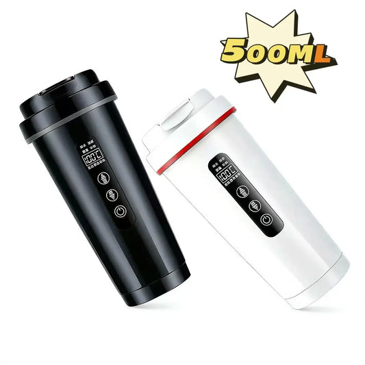 Leak-Proof Burn-Proof Car Electric Kettle 12V for Cars 24V for Trucks 500ML Insulated Water Boiler 316 Stainless Steel Material Peaceful Pleasures Health and Wellness