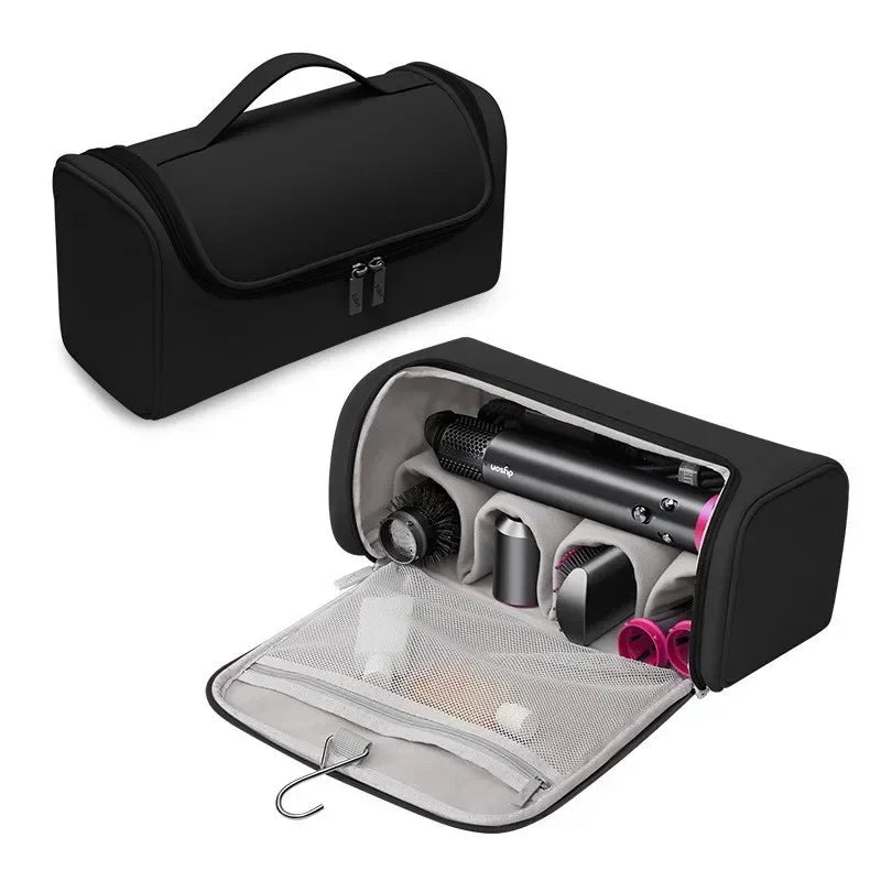 Hot Hideable Hanging Hook Hair Dryer Case Portable Non-slip Hair Tools Pouch Water proof Large Capacity Curling Iron Storage Bag Peaceful Pleasures Health and Wellness Black