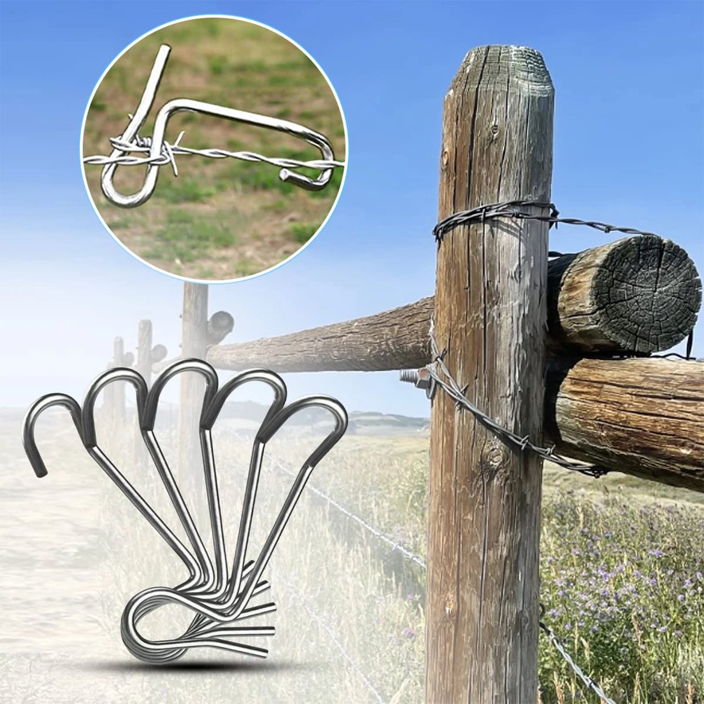 20 Pcs Barb Fence Wire Tensioner with Fast Tightening Metal Fence Post for Vegetable Gardens Flower Beds Lawns Peaceful Pleasures Health and Wellness