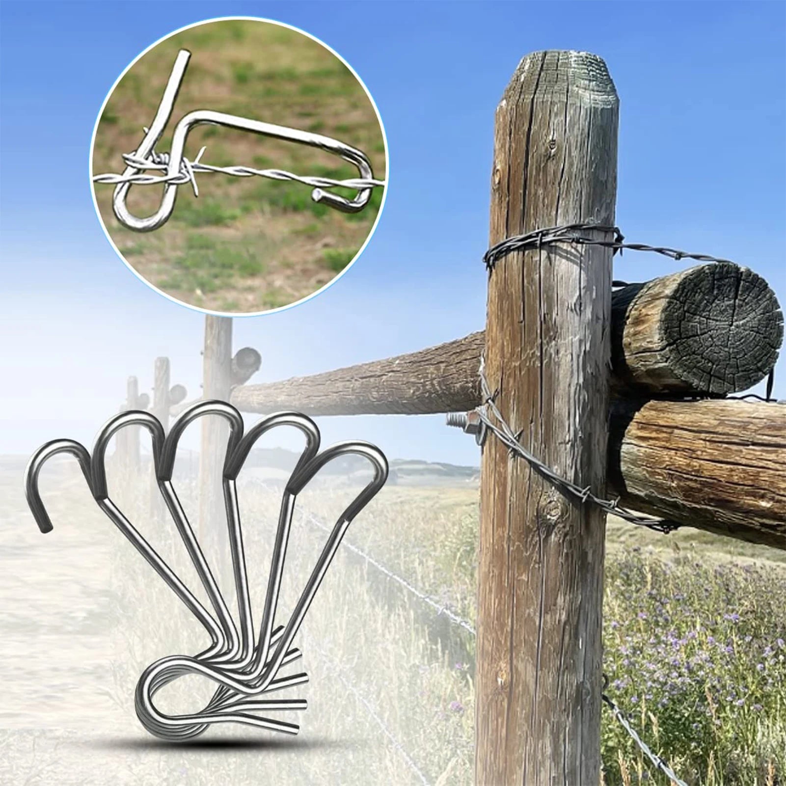 20 Pcs Barb Fence Wire Tensioner with Fast Tightening Metal Fence Post for Vegetable Gardens Flower Beds Lawns Peaceful Pleasures Health and Wellness