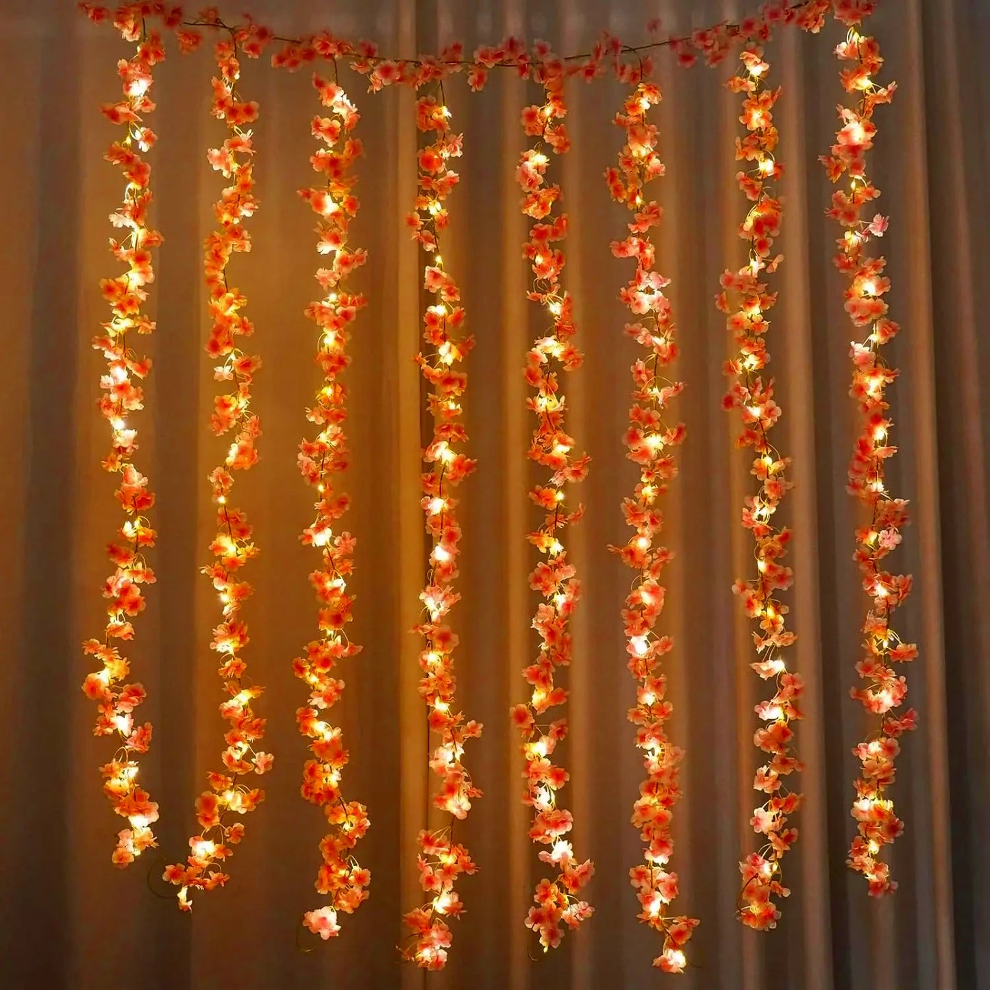 2M Artificial Cherry Blossom Vine Garland | Bedroom & Party Decor