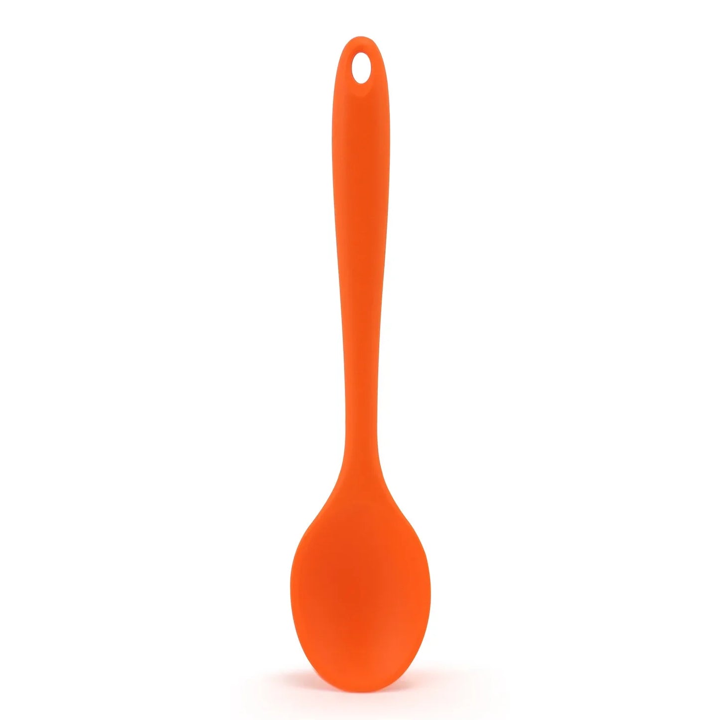2026 New Silicone Spoon Mixing Soup Spoons Kitchen Mixing Ladle Cooking Utensils Kitchenware Tool for Stirring and Serving Peaceful Pleasures Health and Wellness Orange