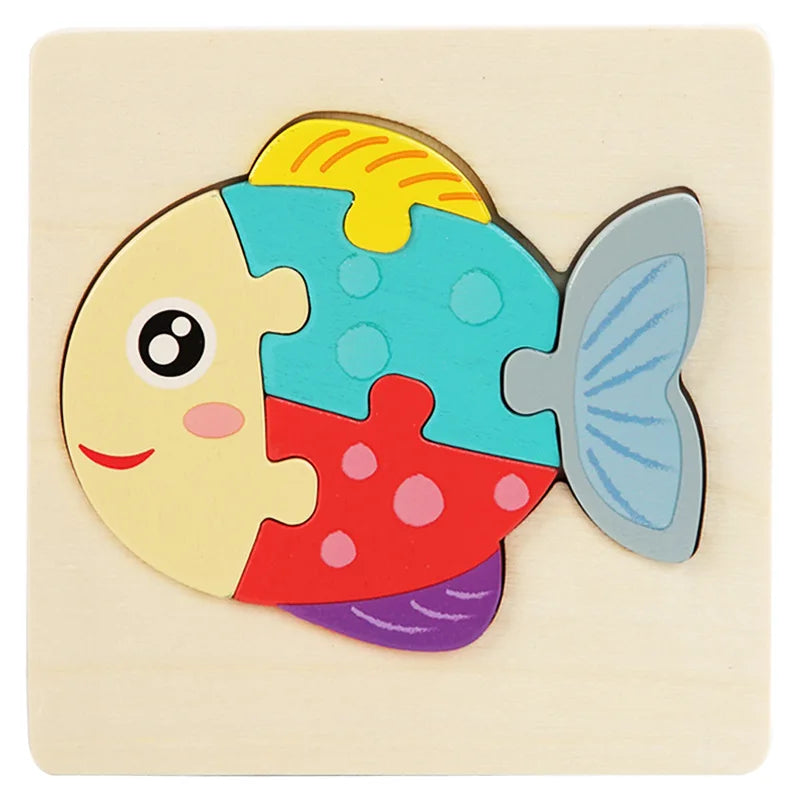Montessori Wooden Animal Jigsaw Puzzle – Kids Learning Toy