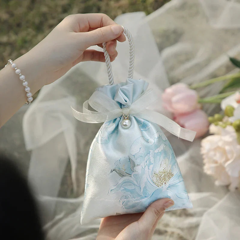 Vintage Flower Drawstring Candy Gift Bag – Wedding & Baby Shower
