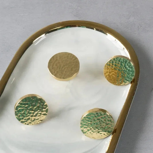 Nordic Solid Brass Cabinet Knobs – Hammered Golden Drawer Pulls Brass Cabinet Knob Oasis Select