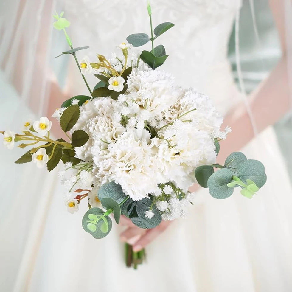 Silk Carnation Artificial Flowers 5/10pcs | Wedding & Home Decor