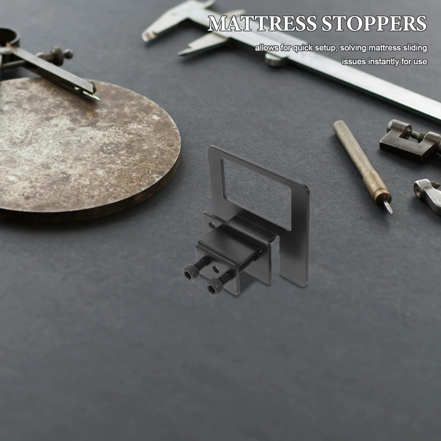 2Pcs Mattress Stopper Holder Non Slip Metal Bed Frame Brackets Adjustable Bed Frame Slide Stopper Prevent Sliding Mattress Peaceful Pleasures Health and Wellness