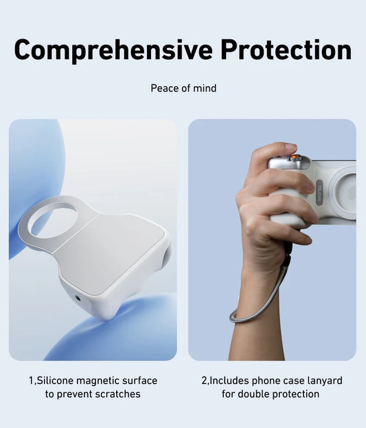 TELESIN Magnetic Phone Camera Shutter Grip and Fill Light Set Shooting Aid Remote Control Handle for Iphone HUAWEI SAMSUNG Phone Peaceful Pleasures Health and Wellness
