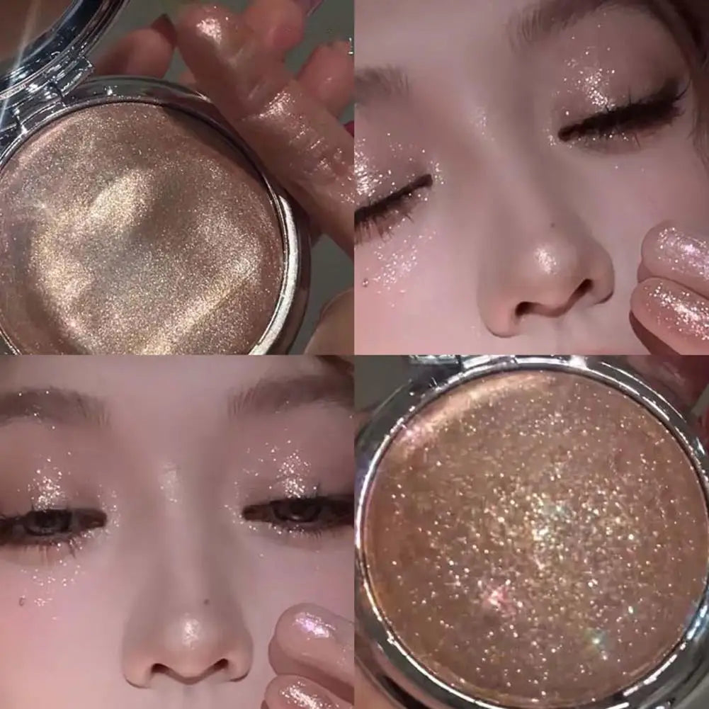 Diamond Highlighter Powder Palette Waterproof High Gloss Glitter Body Highlight Eyeshadow Face Contour Illuminator Makeup Peaceful Pleasures Health and Wellness B