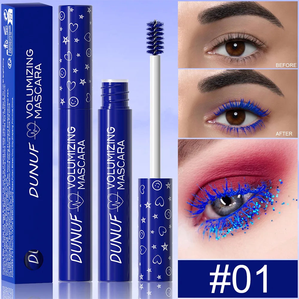 Colorful Waterproof Mascara – Green Blue Purple Curling & Lengthening