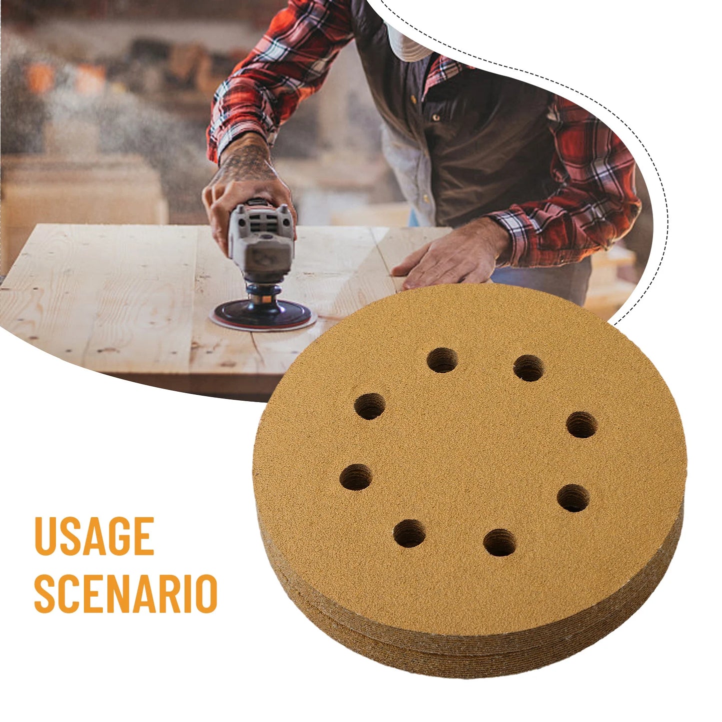 Sandpaper 8-Hole Sanding Discs Polishing Alumina Abrasive Tools