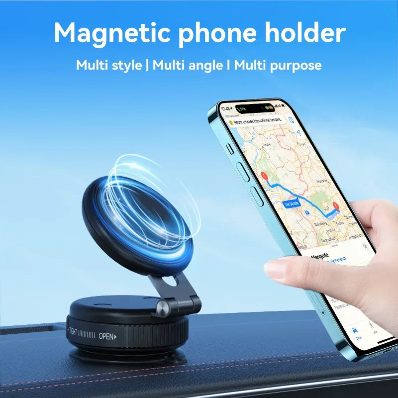 MagSafe Vacuum Car Mount | Foldable Magnetic Dashboard Holder Magnetic Car Mount Peaceful Pleasures Health and Wellness