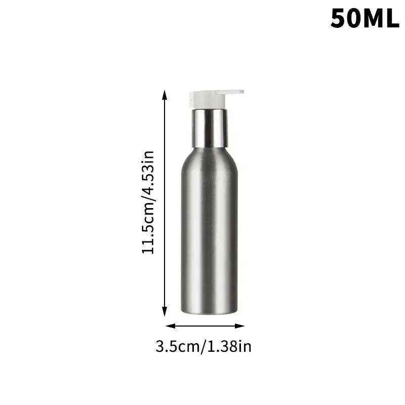 40-200ml Aluminum Pump Bottle High Quality Lotion Pump Shampoo Lotion Pump Refillable Bottle Liquid Dispenser Travel Container Peaceful Pleasures Health and Wellness 50ml