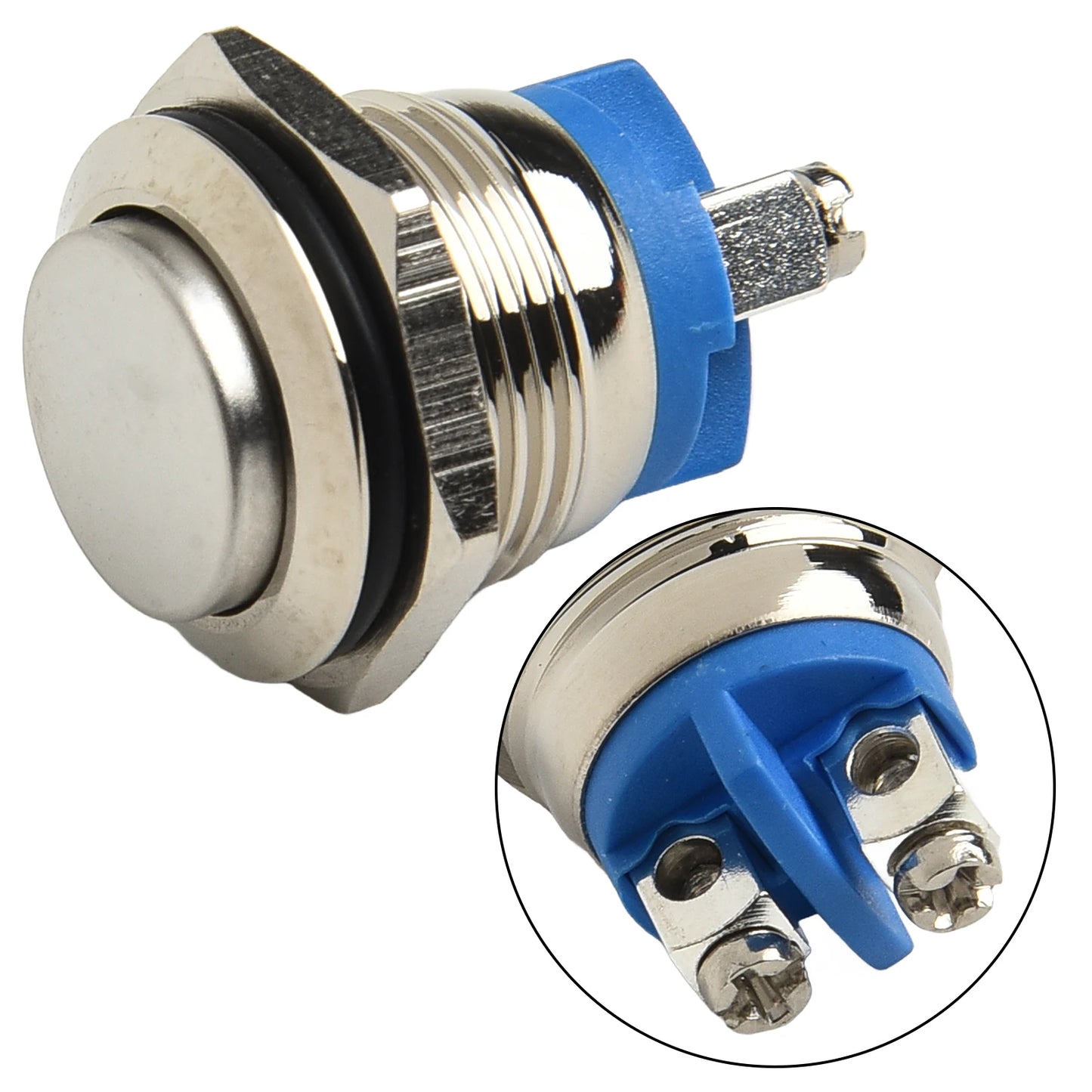 12V Metal Waterproof Push Button Momentary NO Switch Start Flat Head