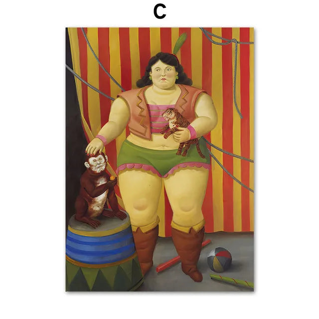 Fernando Botero Women Dancing Circus Canvas Wall Art Print