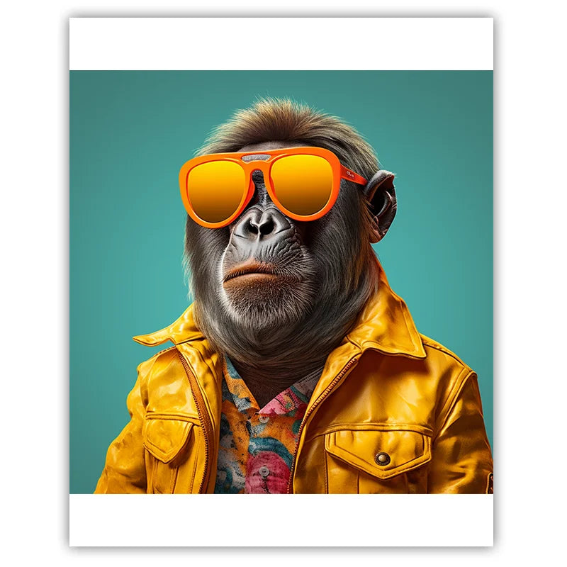 Cartoon Animal Band Canvas Wall Art | Western Style Decor Canvas Wall Art Peaceful Pleasures Health and Wellness 03 15x20cm No Frame China Mainland