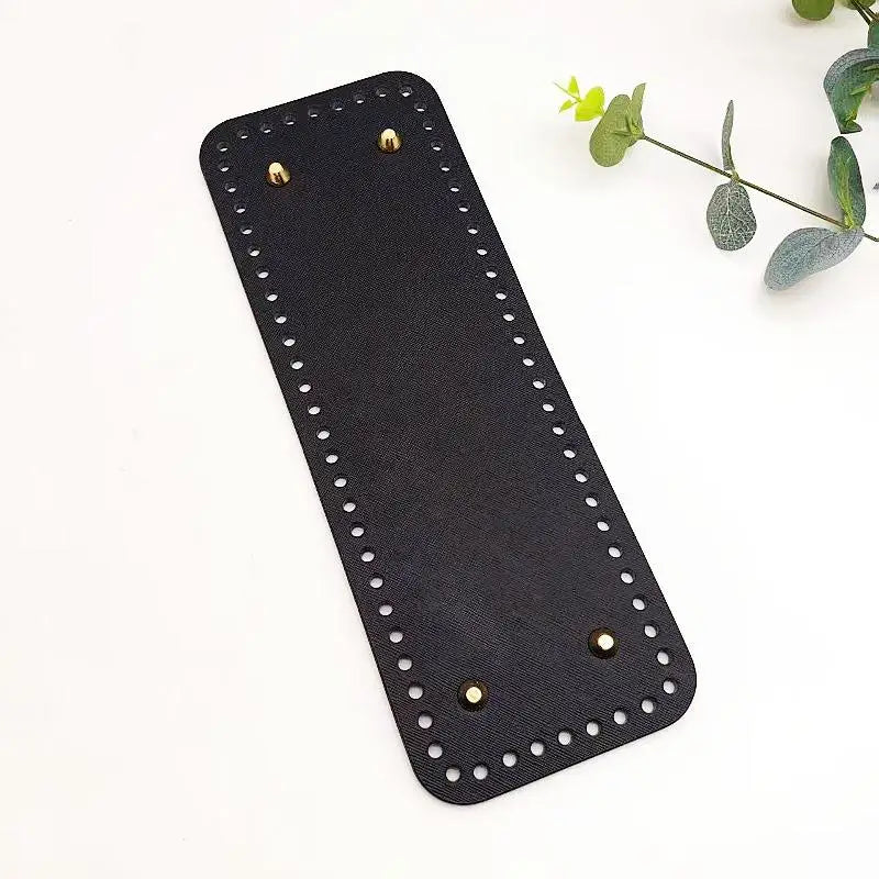 PU Leather Bag Base 28x10cm | Pre-Punched DIY Crochet Bottom