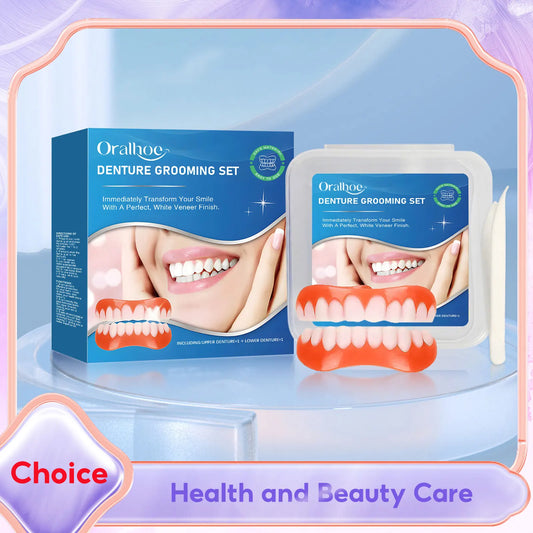 Silicone Moldable Denture Set – Upper & Lower False Teeth Moldable Denture Set Peaceful Pleasures Health and Wellness
